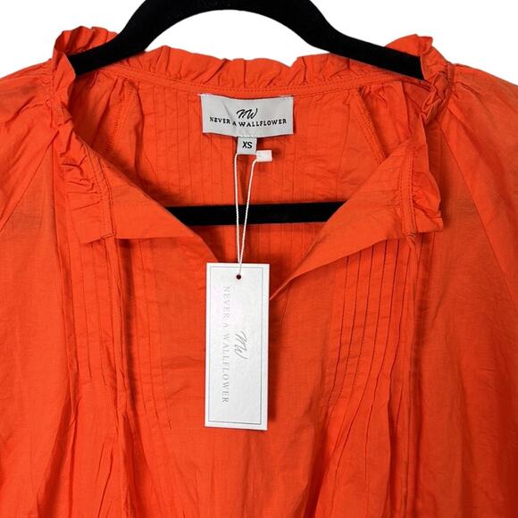 Never A Wallflower High Neck Top Fire Orange with tassels women’s size XS NWT - Picture 2 of 4